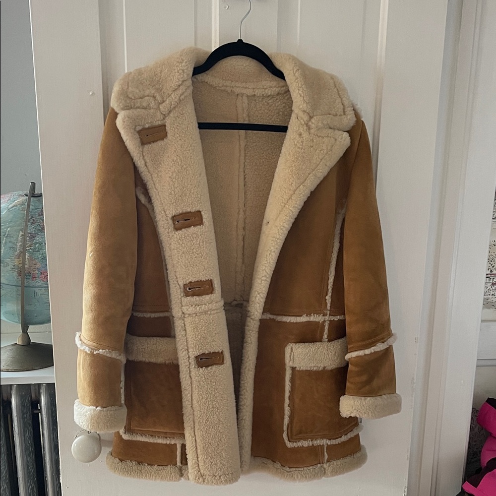 Vintage shearling coat, no size tag, best for small/XS